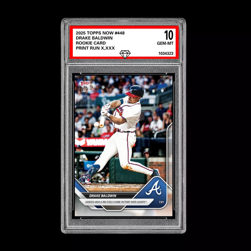 Graded 10 Drake Baldwin 2025 Topps Now #448 RC Rookie Atlanta Braves-1