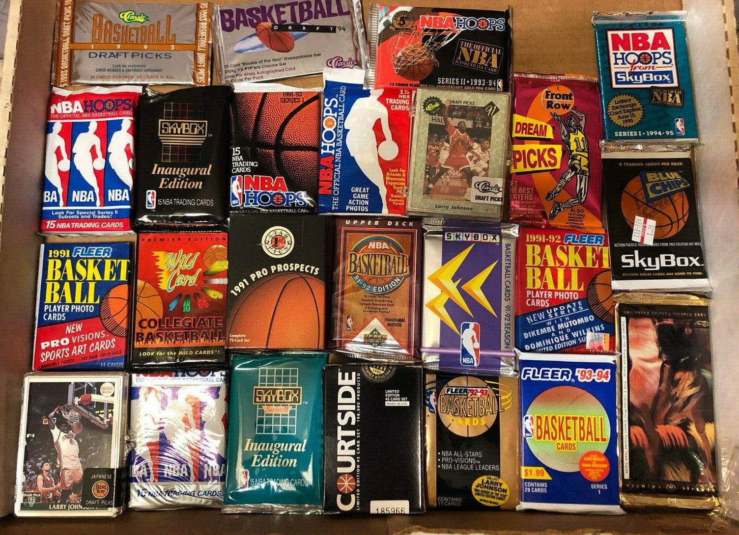 Vintage Basketball Cards Lot 100 Cards – Factory Sealed Unopened Wax Packs Bundle, Old School Player Mix Collection