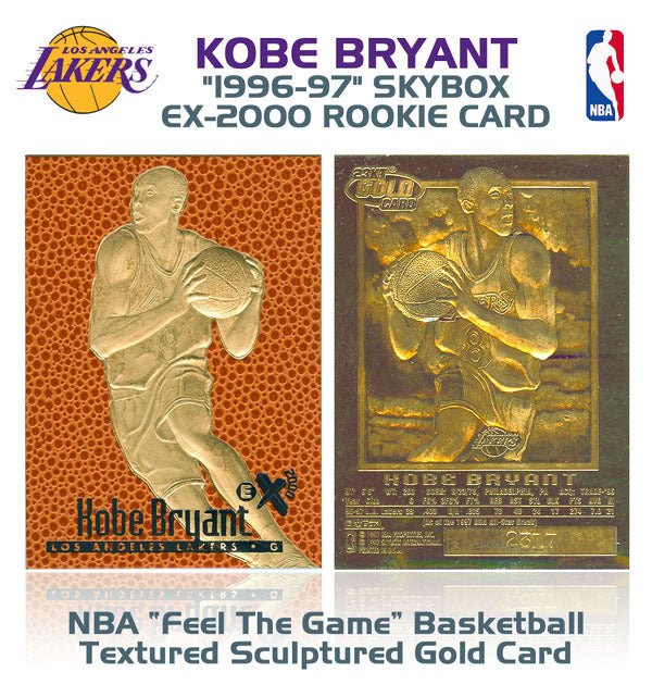 1996-97 KOBE BRYANT Feel The Game NBA SKYBOX EX-2000 ROOKIE 23K GOLD Card LTD-1
