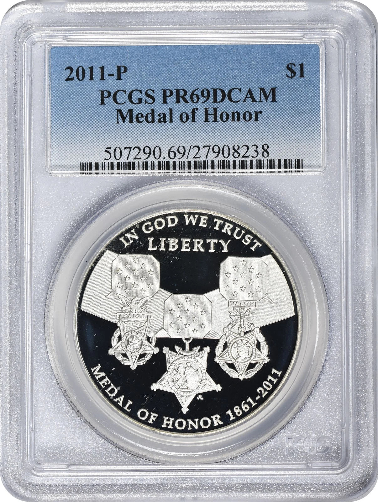 2011-P Medal of Honor Silver Commemorative Dollar PR69DCAM PCGS Proof 69 DC-1