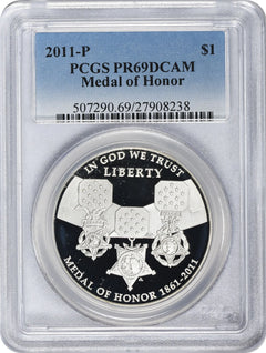 2011-P Medal of Honor Silver Commemorative Dollar PR69DCAM PCGS Proof 69 DC-1