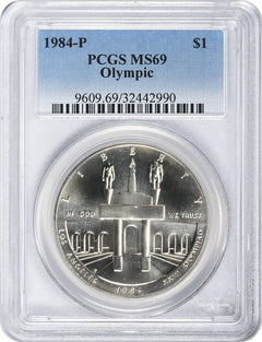 1984-P Olympic Silver Commemorative Dollar MS69 PCGS Mint State 69-1