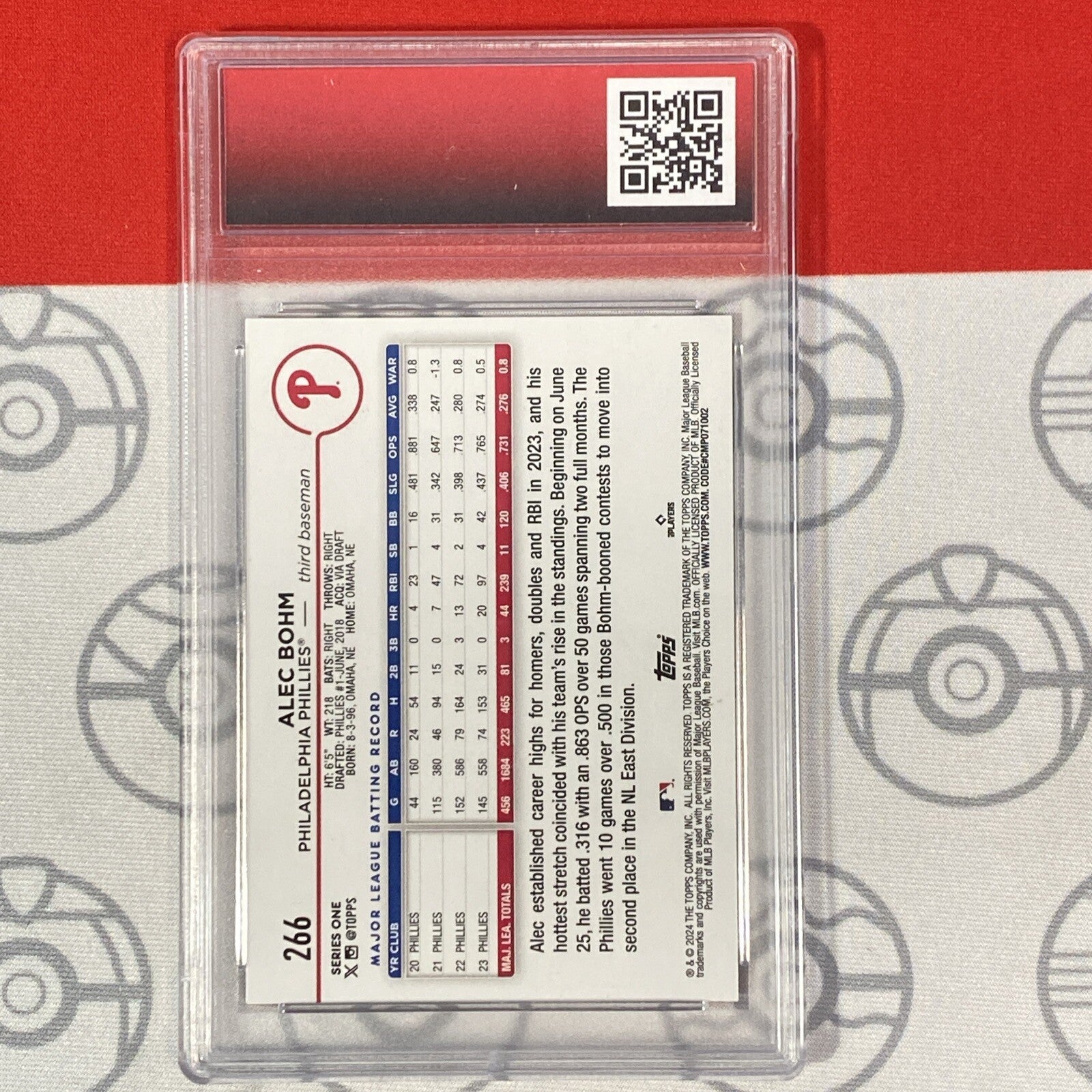Graded 10 Alec Bohm #266 2024 All Star Game ASG Refractor Variation SP SSP-3