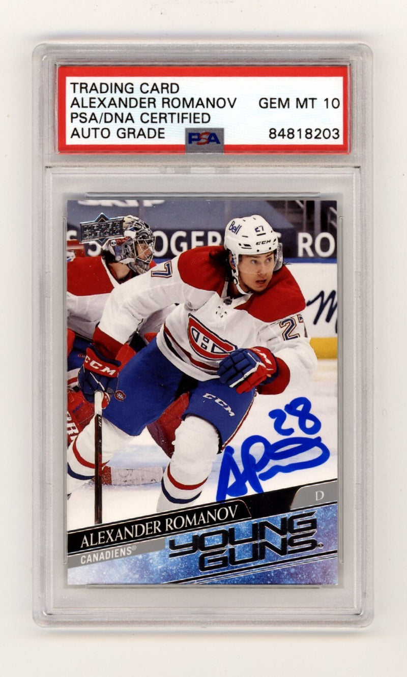 Alexander Romanov 2020-21 Upper Deck 455 Young Guns Rookie RC Signed PSA 10 Auto-1