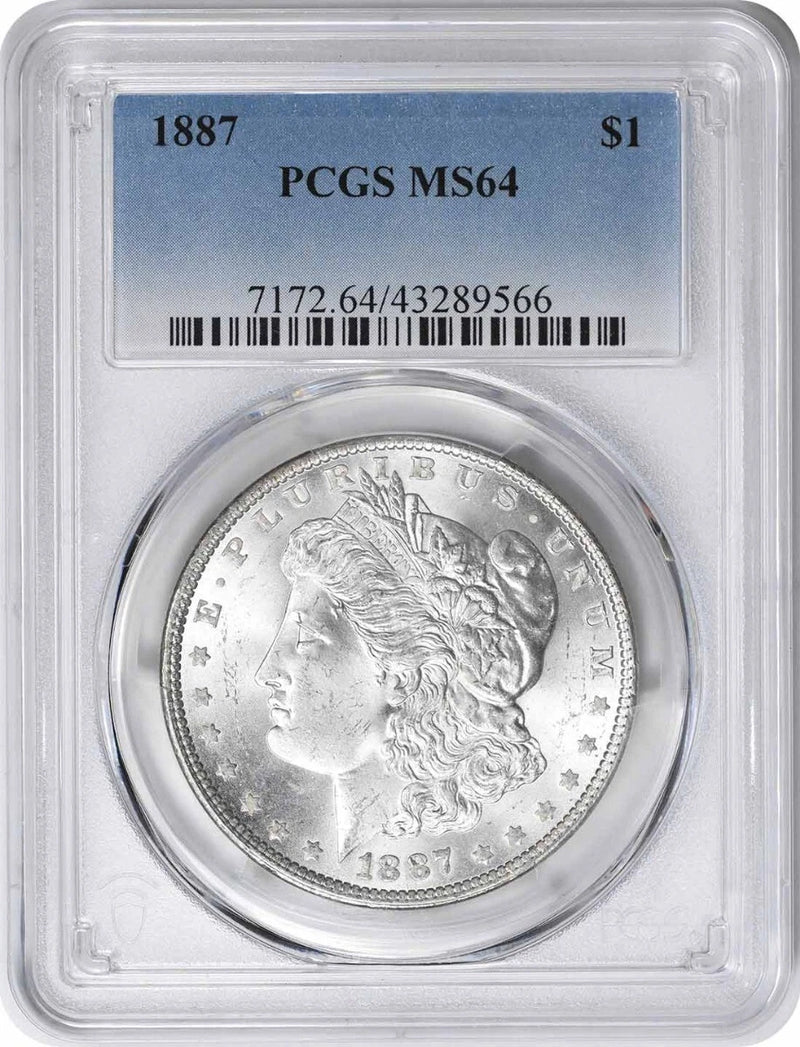 1887 Morgan Silver Dollar MS64 PCGS-1