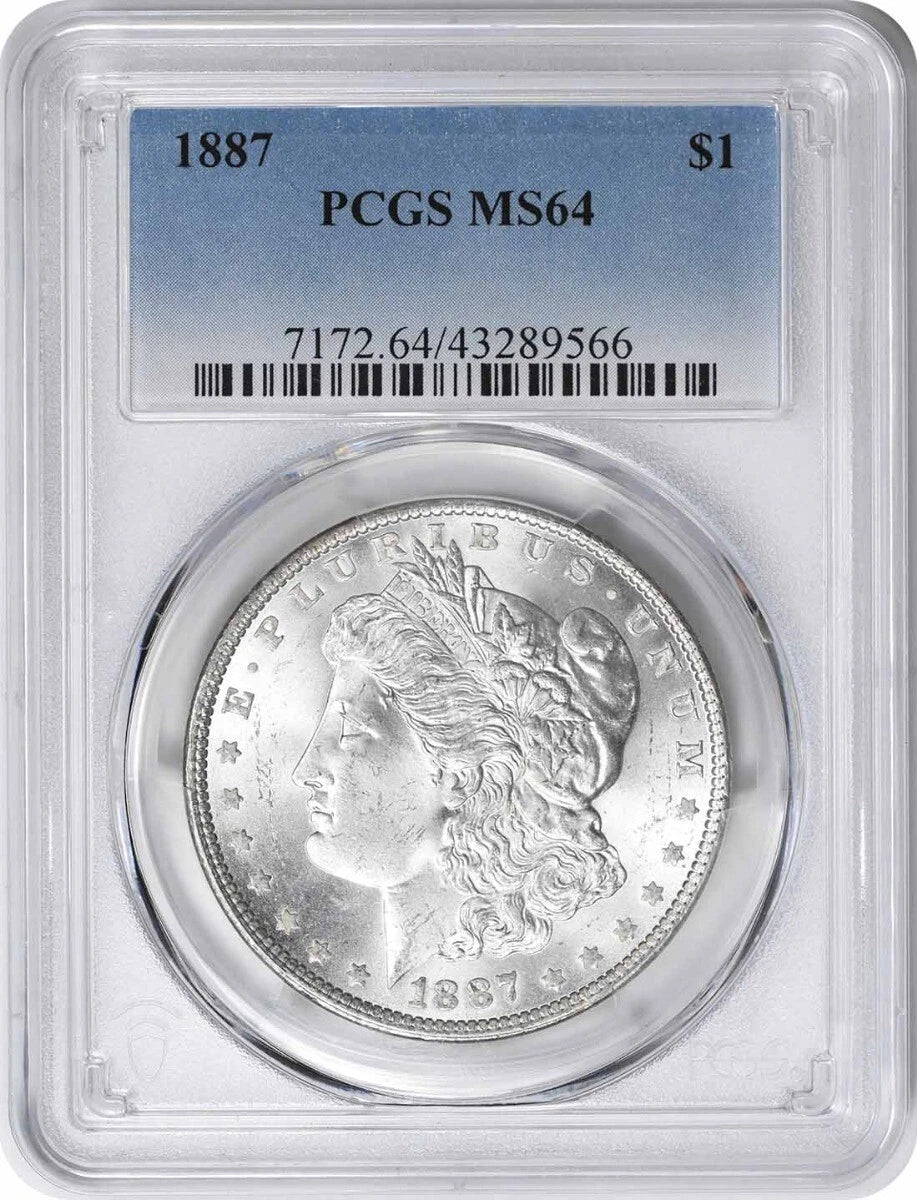 1887 Morgan Silver Dollar MS64 PCGS