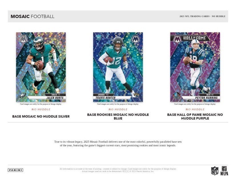 2025 Panini Mosaic Football No Huddle NFL Factory Sealed Hobby Box