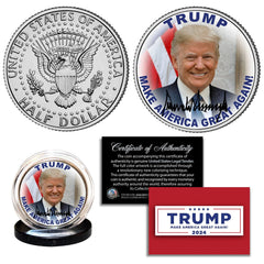 DONALD TRUMP PRESIDENT 2024 MAGA Official Authentic JFK Kennedy Half Dollar Coin-1