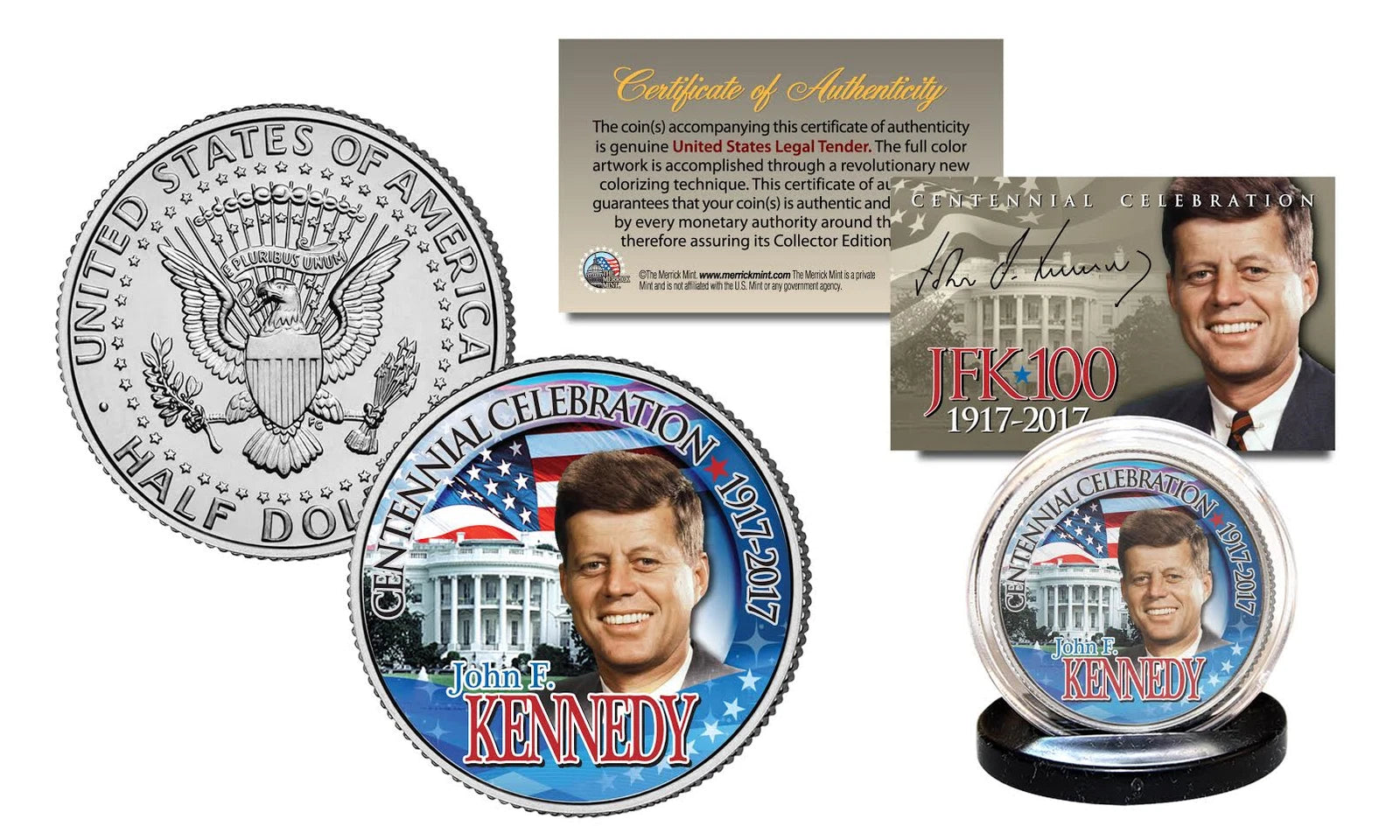 President KENNEDY JFK 100 Birthday 2017 Genuine JFK Half Dollar White House Coin-1
