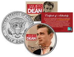 JAMES DEAN * SIGNATURE * JFK Kennedy Half Dollar US Colorized Coin * LICENSED *-1