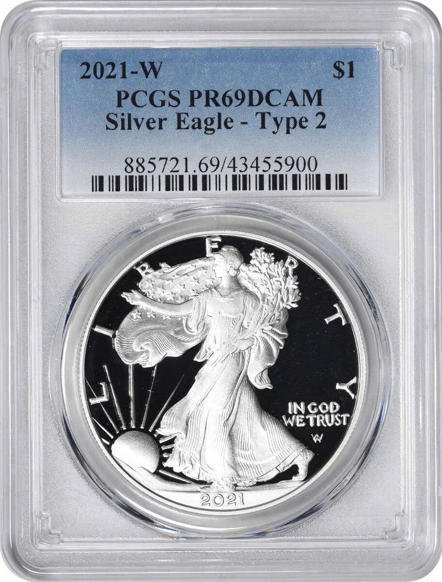 2021-W $1 American Silver Eagle Type 2 PR69DCAM PCGS-1