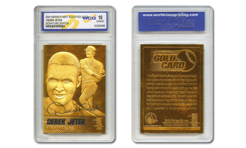 DEREK JETER Yankees Gold SIGNATURE 23K GOLD Sculptured Card - Graded GEM-MINT 10-2