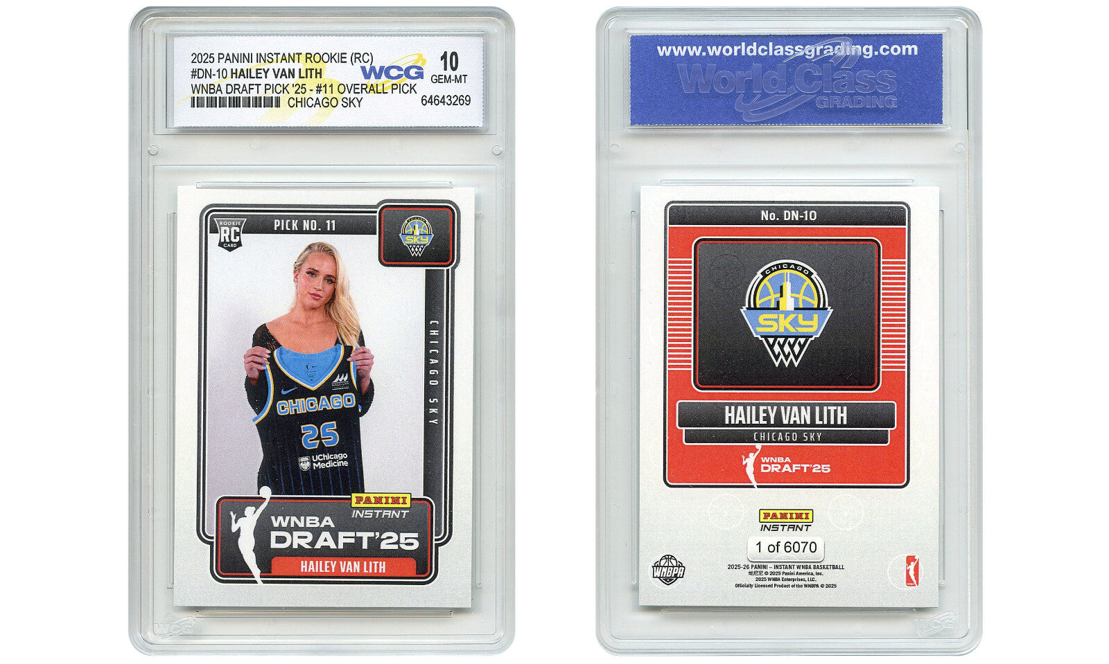 2025 Panini HAILEY VAN LITH WNBA Draft Pick #11 ROOKIE CARD #DN-10 - GEM MINT 10-3