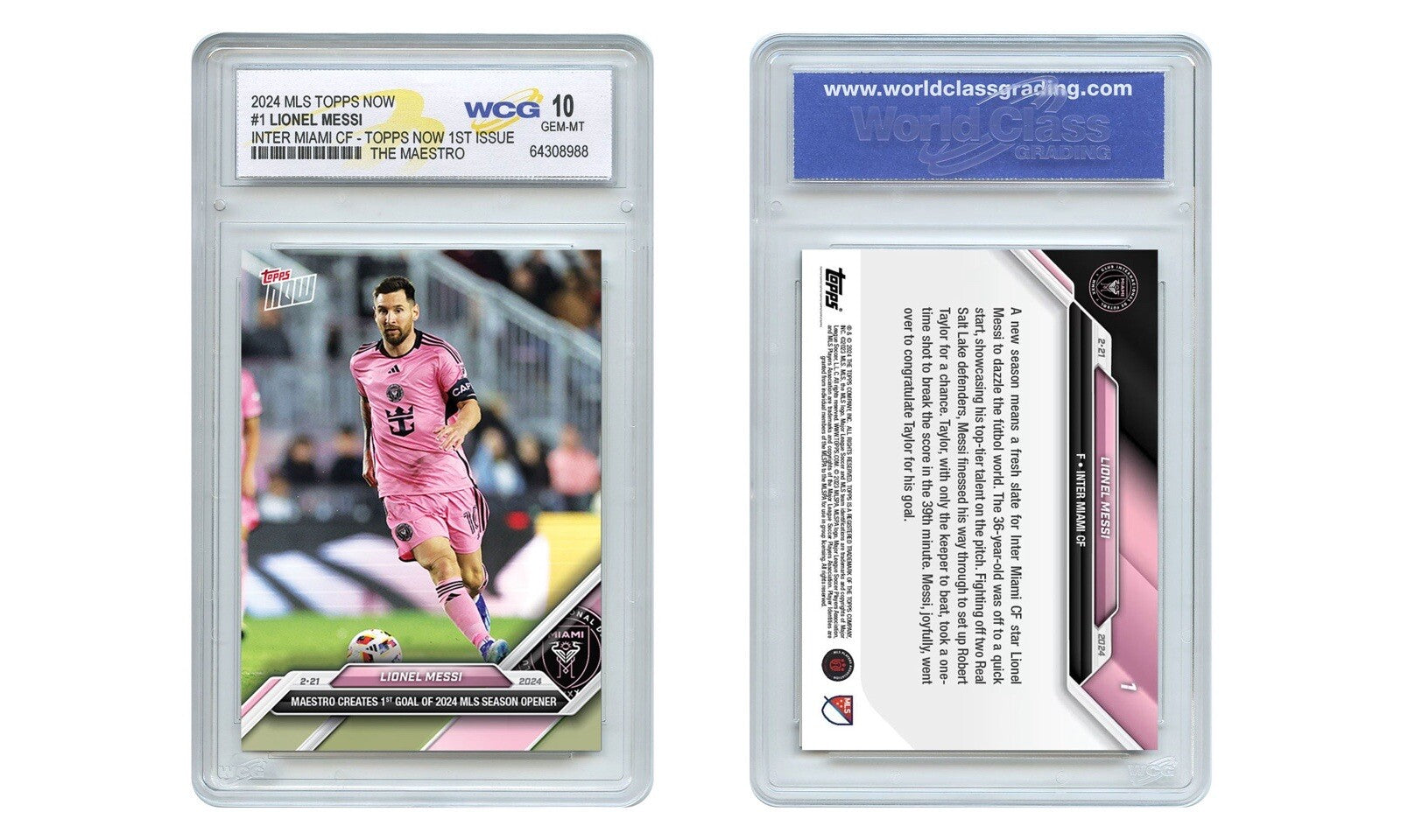 2024 MLS Topps Now LIONEL MESSI * 1st Issue * Miami Soccer Card #1 - GEM-MINT 10-2