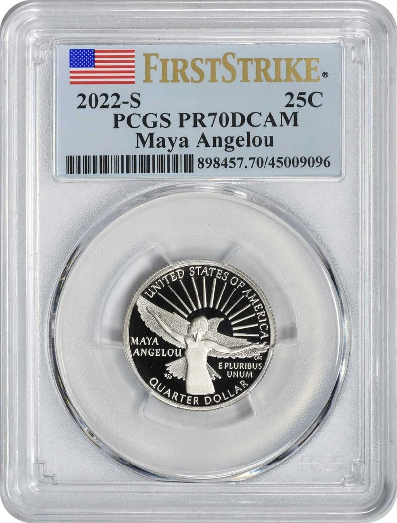 2022-S Maya Angelou American Women Washington Quarter PR70DCAM FS PCGS-1
