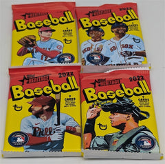 Art Set Lot of 4 Unopened Blaster Packs 2022 Topps Heritage MLB Baseball Cards-1