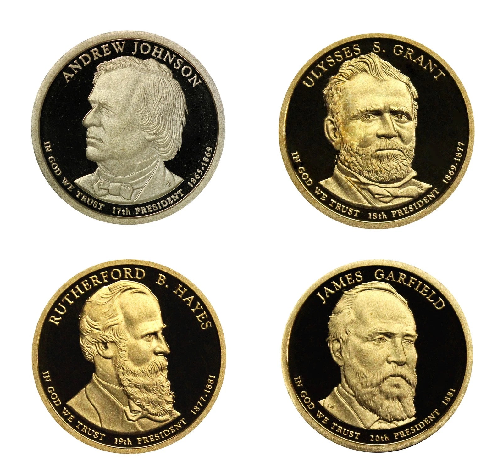 2011 -S Proof Presidential dollars - $1 Coin complete set of 4, Coins Only-2