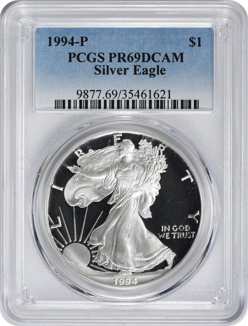 1994-P American Silver Eagle Dollar PR69DCAM PCGS Proof 69 Deep Cameo-1