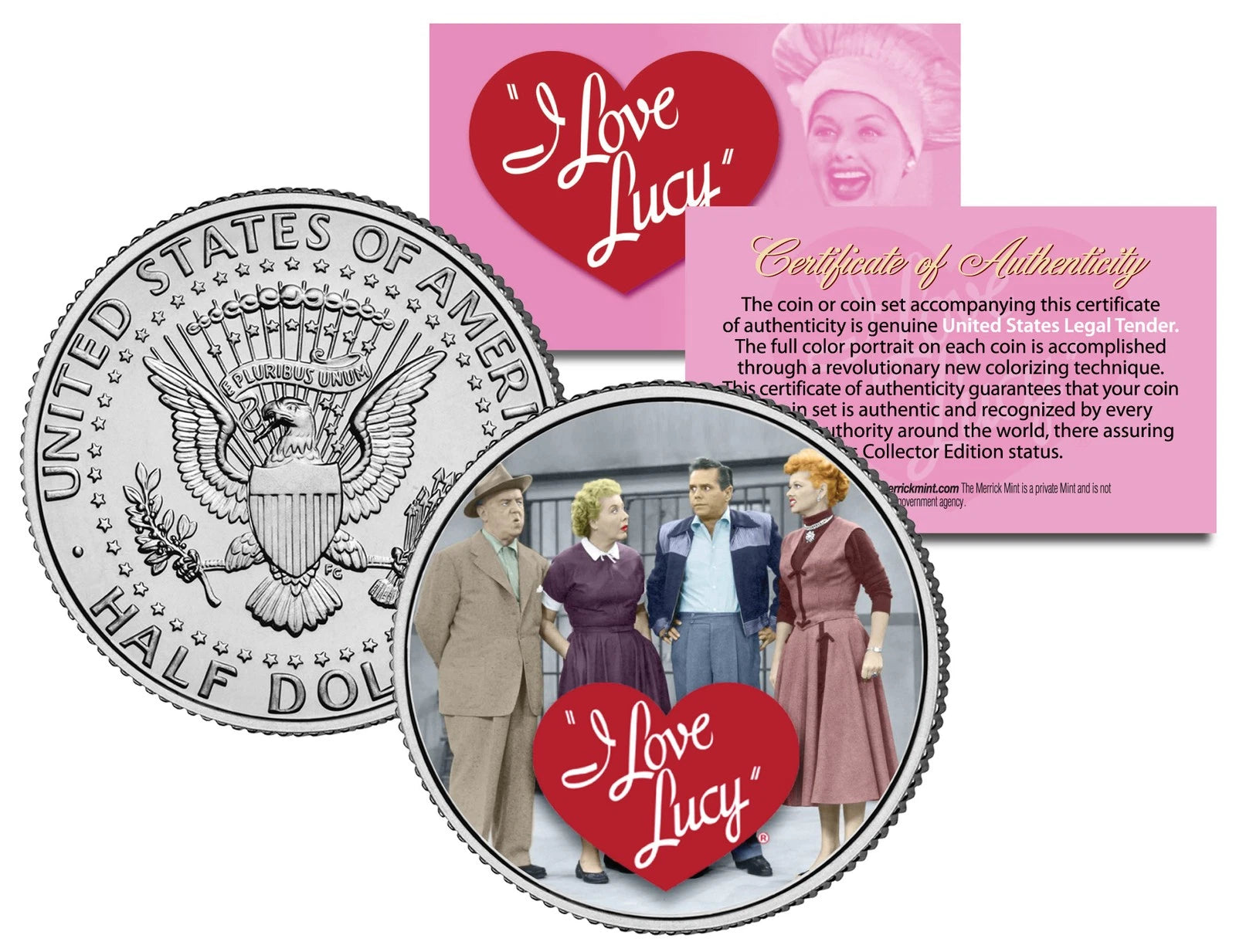 Love Lucy "Cast" JFK Kennedy Half Dollar US Coin *Officially Licensed*