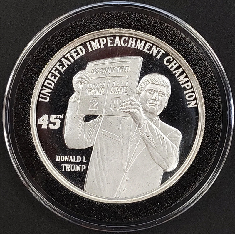 Undefeated Impeachment Champion, President Trump, 1 Troy Oz .999 Fine Silver!-3