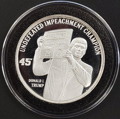 Undefeated Impeachment Champion, President Trump, 1 Troy Oz .999 Fine Silver!-3