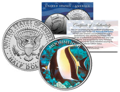 MOORISH IDOL FISH *Fish Series* JFK Kennedy Half Dollar U.S. Colorized Coin-1
