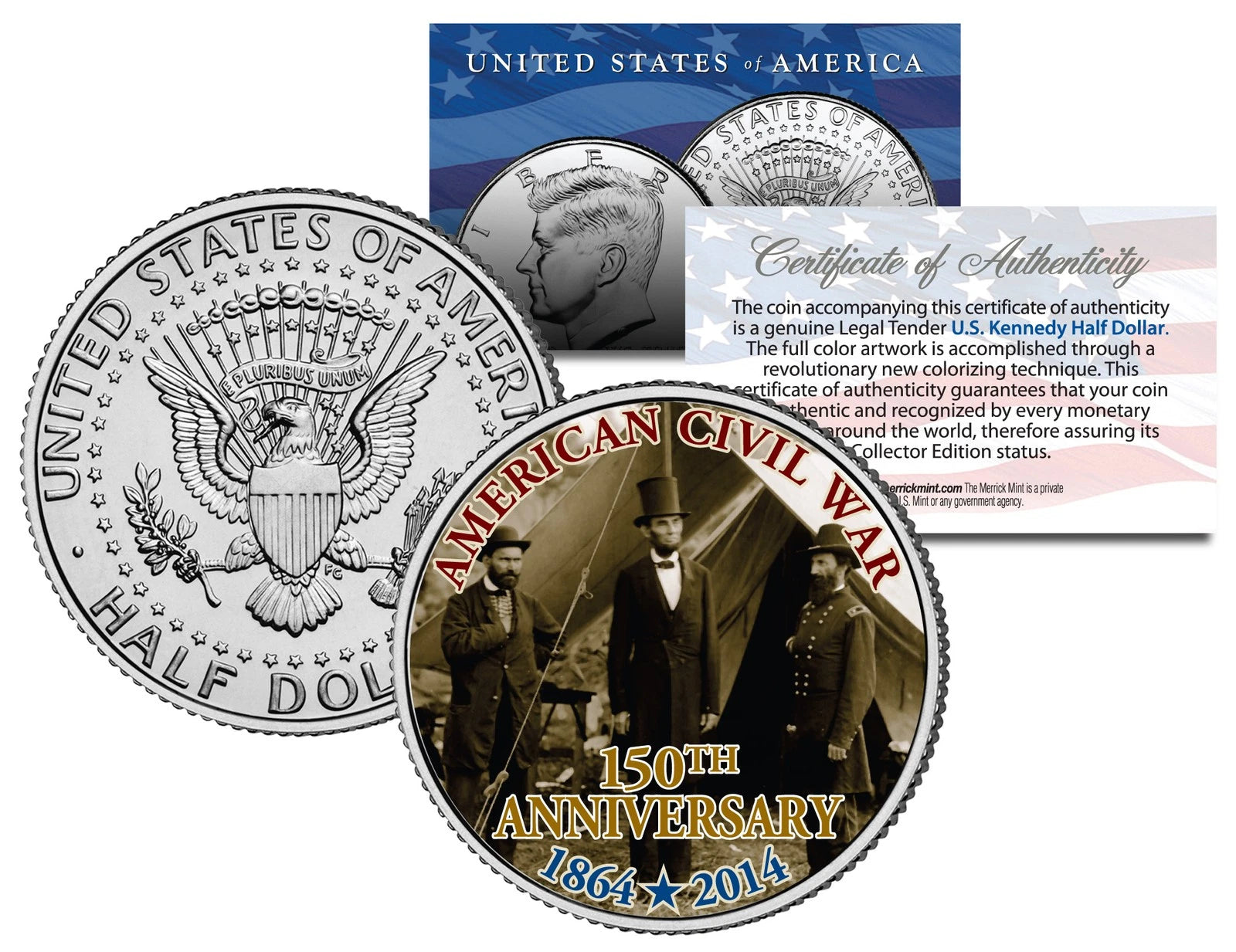 CIVIL WAR 150th Anniversary Lincoln at Sharpsburg JFK Half Dollar U.S. Coin-1