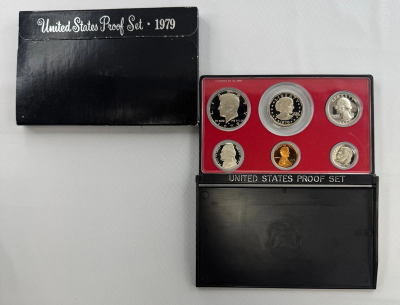1979 S Proof Style 6 Piece Set with Storage Box, Premium Finish Collection Series, Retro Inspired Currency Display, Classic Design Theme, Memory Keepsake Set, Desktop Showcase Item, Office Decor, Home Display Accent-4