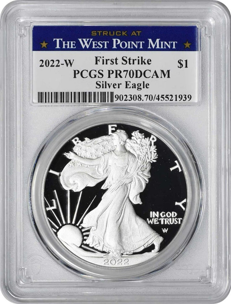 2022-W $1 American Silver Eagle PR70DCAM First Strike PCGS Struck at West Point-1