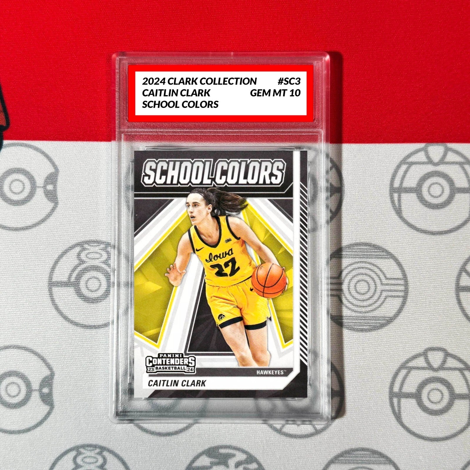 Graded 10 Caitlin Clark 2024 Panini #SC3 Collection School Colors RC Rookie Card