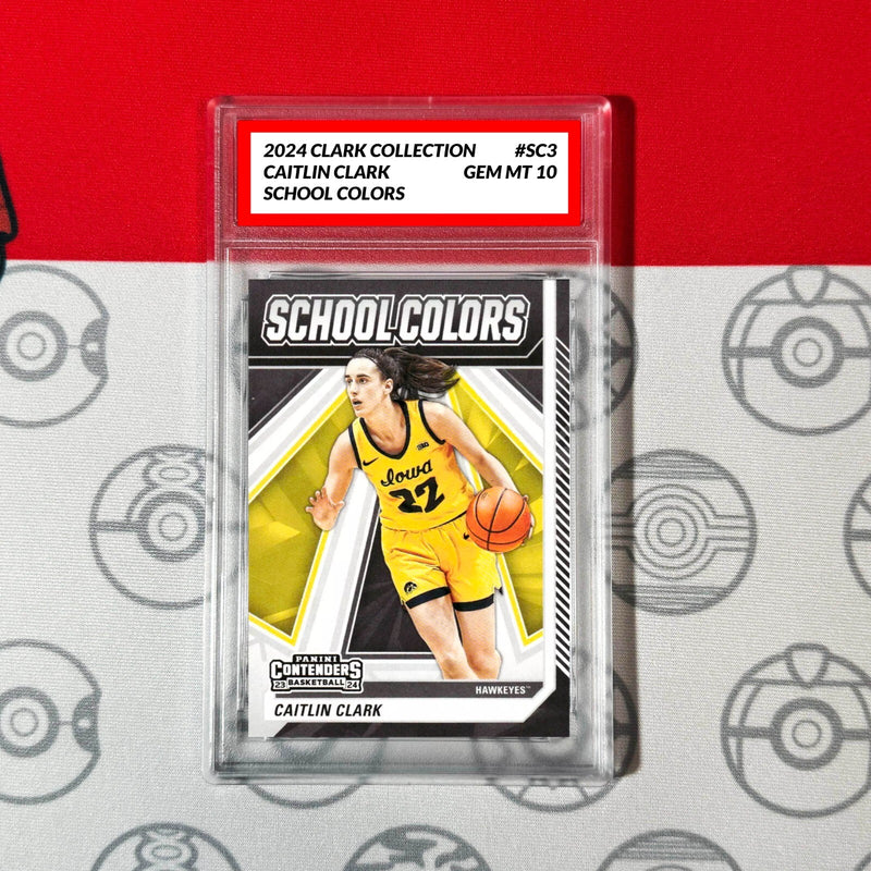 Graded 10 Caitlin Clark 2024 Panini #SC3 Collection School Colors RC Rookie Card-1