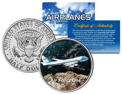 AIR FORCE ONE * Airplane Series * JFK Kennedy Half Dollar Colorized US Coin-1