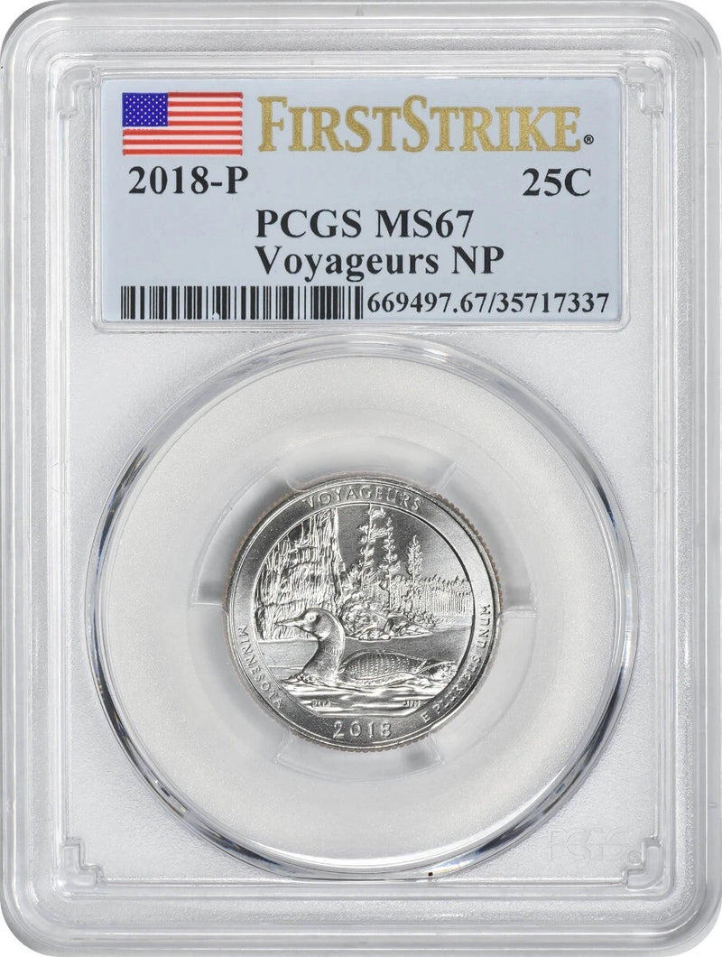 2018-P Voyageurs ATB Parque Nacional Quarter MS67 Primer Golpe-1