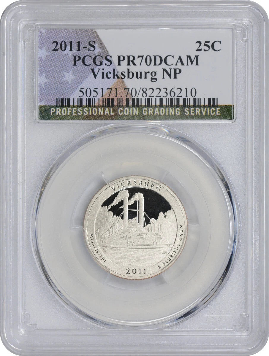2011-S Flag Clad Vicksburg ATB National Park Quarter PR70DCAM PCGS-2