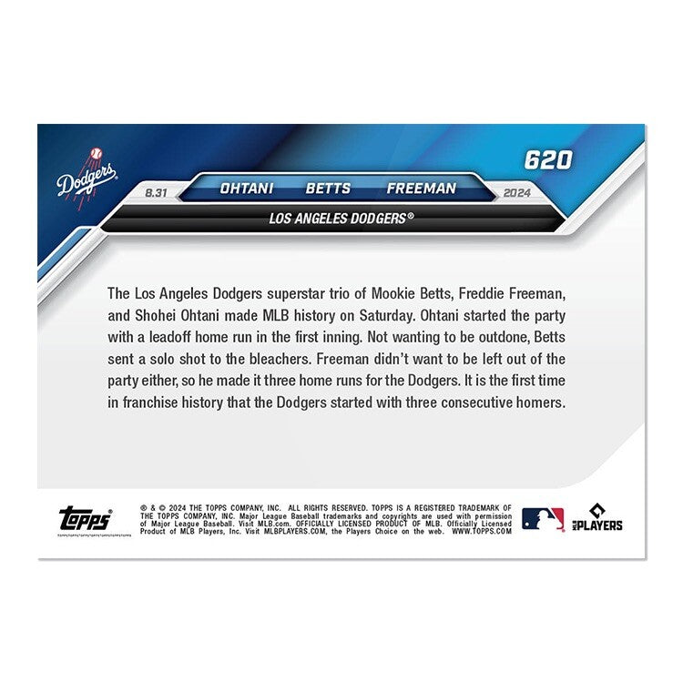 Graded 10 SHOHEI OHTANI MOOKIE BETTS FREEMAN #620 2024 TOPPS NOW Card-3