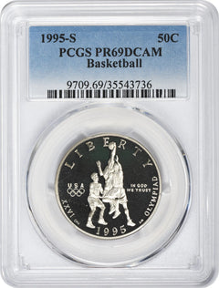 1995-S Basketball Commemorative Half PR69DCAM PCGS Proof 69 Deep Cameo-1