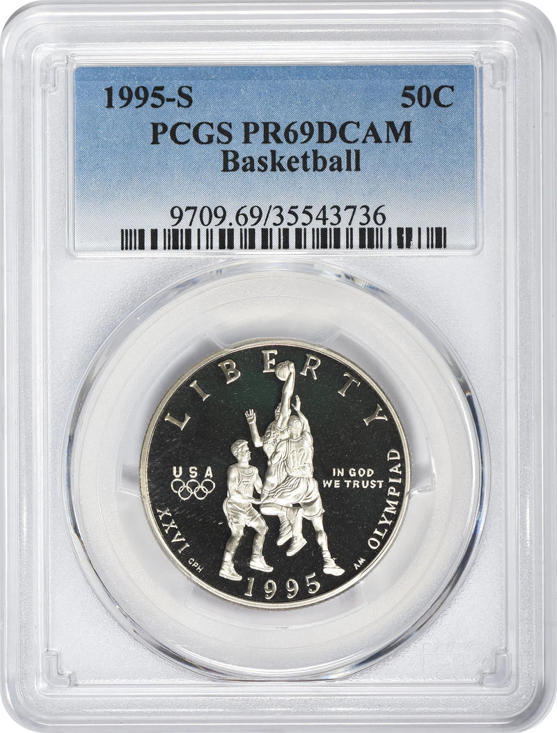 1995-S Basketball Commemorative Half PR69DCAM PCGS Proof 69 Deep Cameo-1
