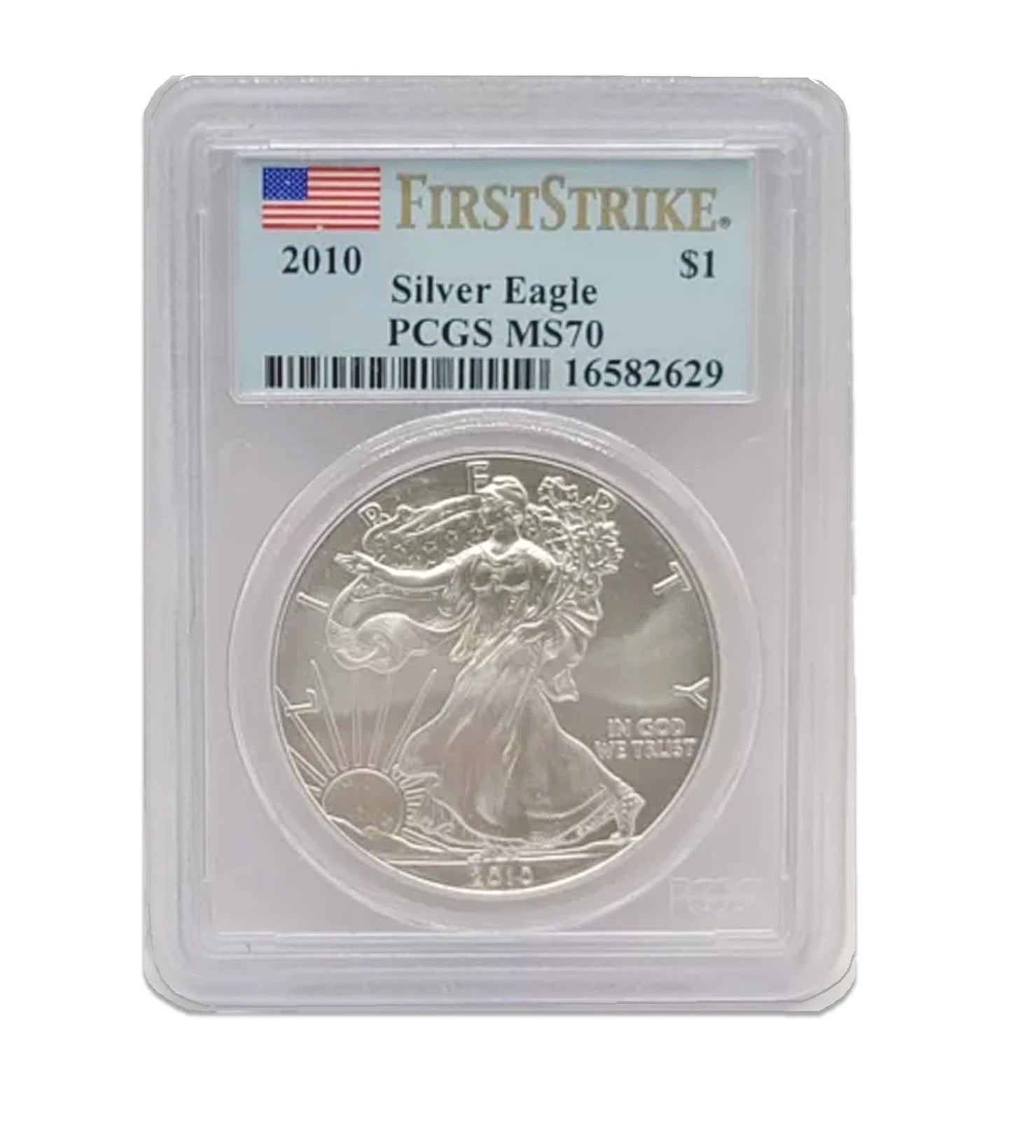 2010年1美元美國銀鷹幣 MS70 PCGS - 首鑄-1