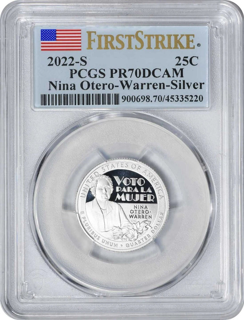 2022-S Nina Otero-Warren Ameri Women Washington Silver Quarter PR70DCAM FS PCGS-1