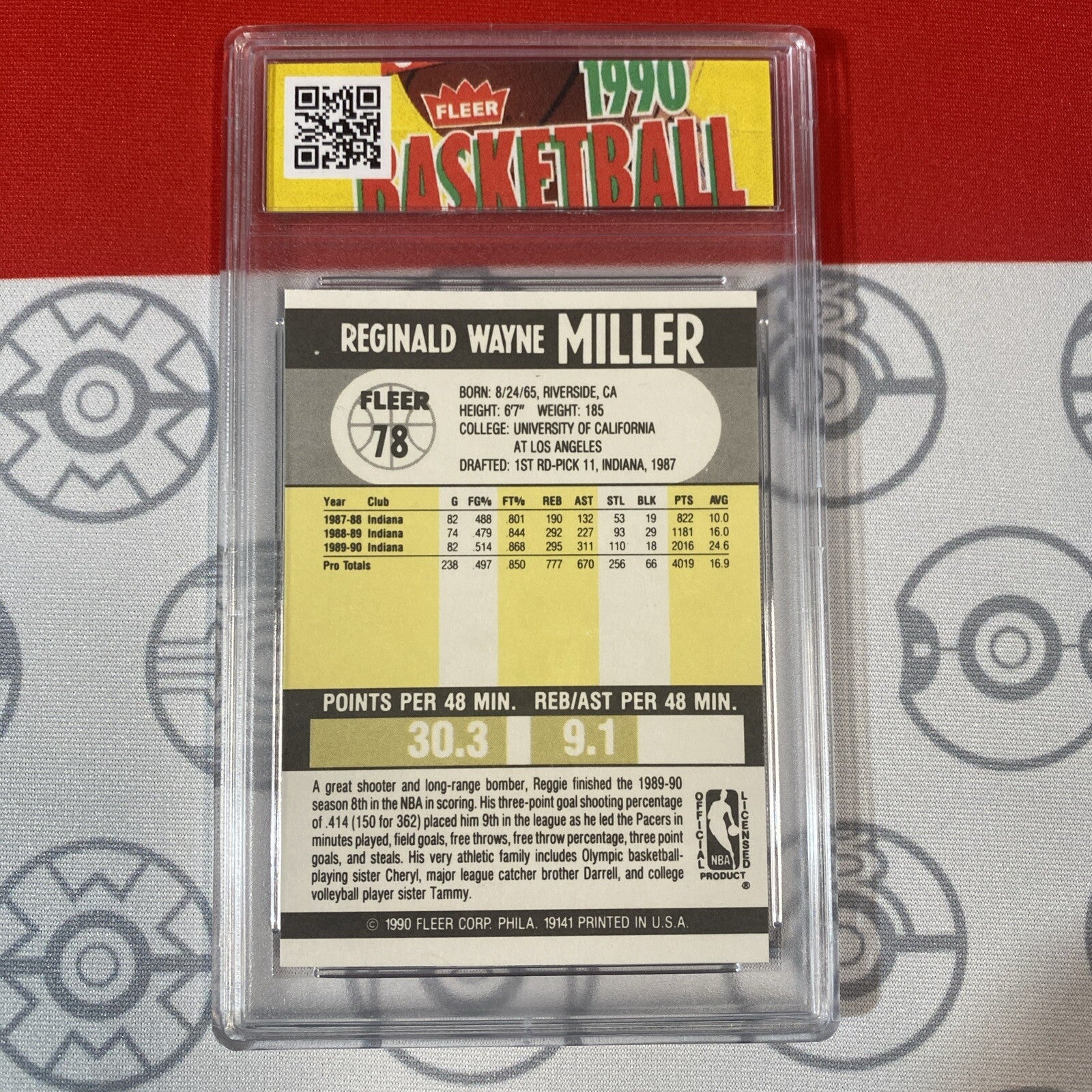Graded 10 1990-91 Fleer Basketball Reggie Miller #78 Indiana Pacers GEM MINT