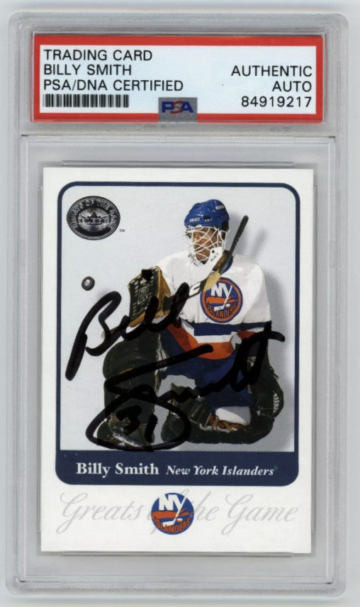 Billy Smith 2001-02 Fleer Greats of the Game #17 Signed PSA Authentic Auto Blk-1