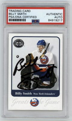 Billy Smith 2001-02 Fleer Greats of the Game #17 Signed PSA Authentic Auto Blk-1