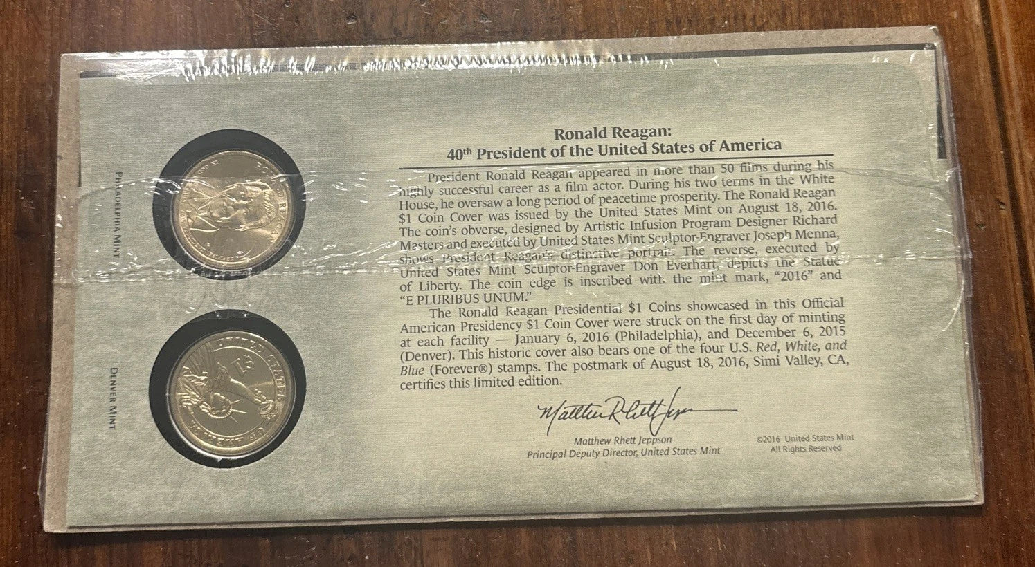 2016 P&D Ronald Regan Presidential Dollars-3