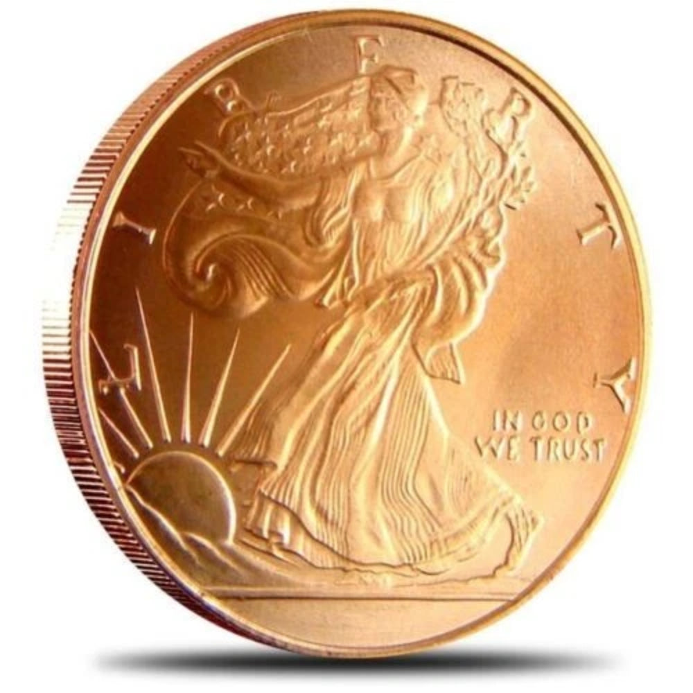 (20) WALKING LIBERTY - 1 OZ COPPER ROUND - BULLION - LOT-3