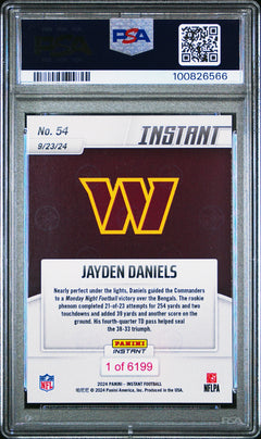 PSA 8 Jayden Daniels Washington RC Rookie #54 2024 Panini Instant Nfl-2