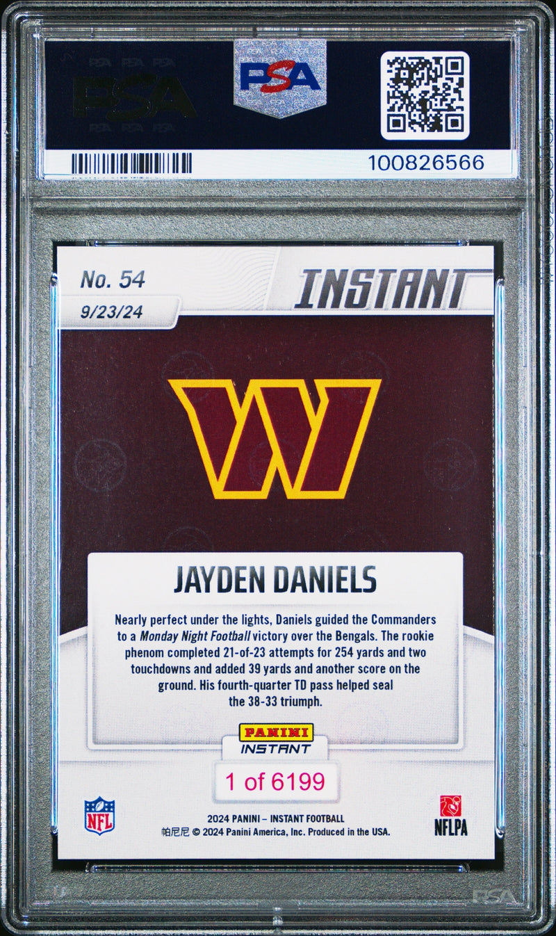 PSA 8 Jayden Daniels Washington RC Rookie #54 2024 Panini Instant Nfl-2