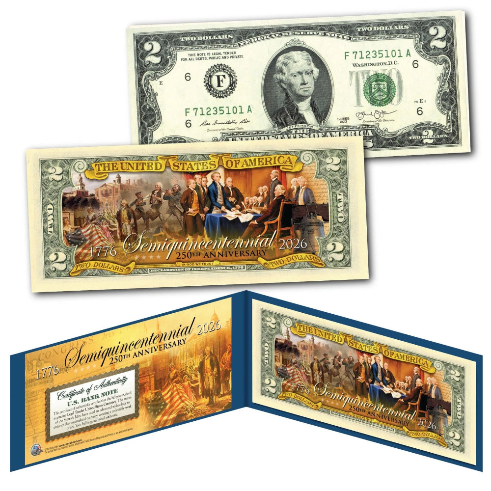 Semiquincentennial 250th Anniversary of the US July 4, 2026 Genuine U.S. $2 Bill-1