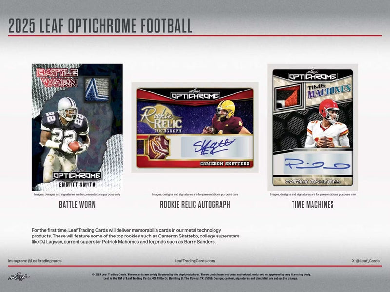 2025 Leaf Optichrome Football Factory Sealed Jumbo Box 12 Auto Autograph Per Box-6