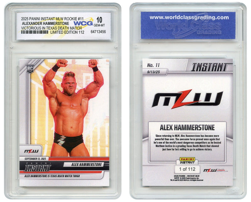 2025 Panini ALEXANDER HAMMERSTONE Texas Death Match ROOKIE CARD #11 GEM MINT 10-1