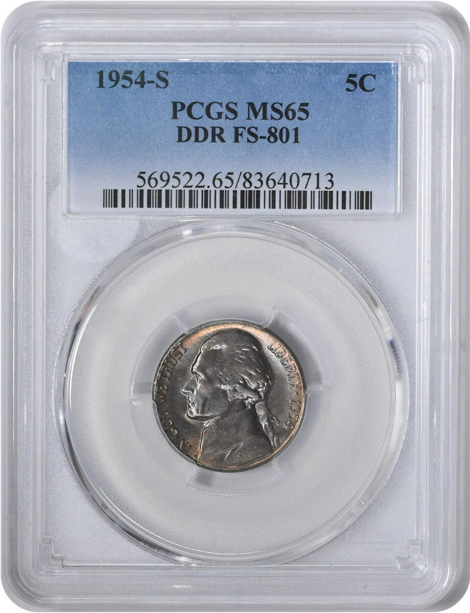 1954-S Jefferson Nickel DDR FS-801 MS65 PCGS-1